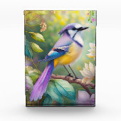 Bloc Photo Violet Tufted Jay Imaginaire Bird (Devant)