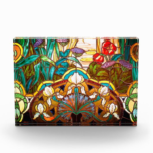 Bloc Photo Vitrail Art nouveau fleuri (Devant)