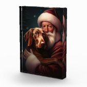 Bloc Photo Vizsla avec Noël Festif du Père Noël (Droite)