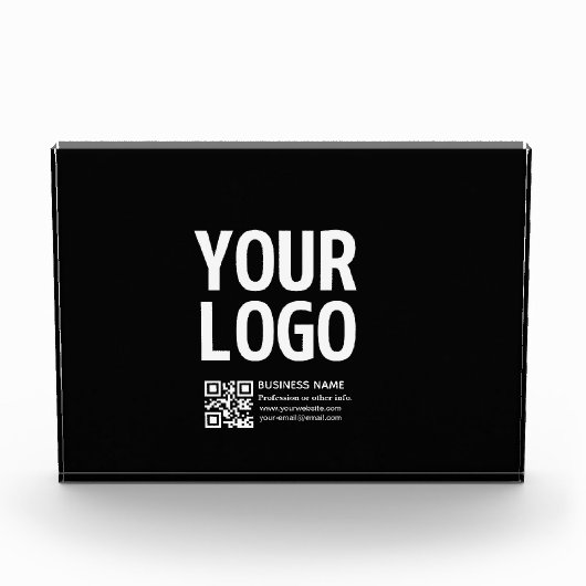 Bloc Photo Votre logo avec code QR et texte modifiables (Devant)