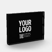 Bloc Photo Votre logo avec code QR et texte modifiables (Gauche)