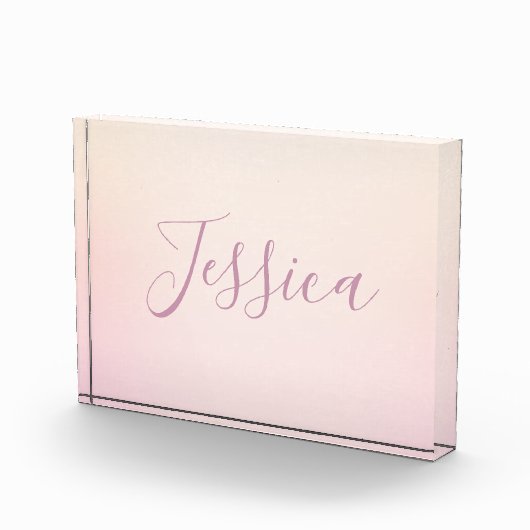 Bloc Photo Votre nom | Elegant Script Soft Ombre (Droite)