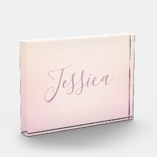 Bloc Photo Votre nom Elegant Script Soft Ombre