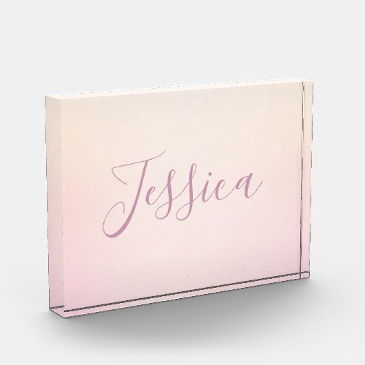 Bloc Photo Votre nom | Elegant Script Soft Ombre (Gauche)