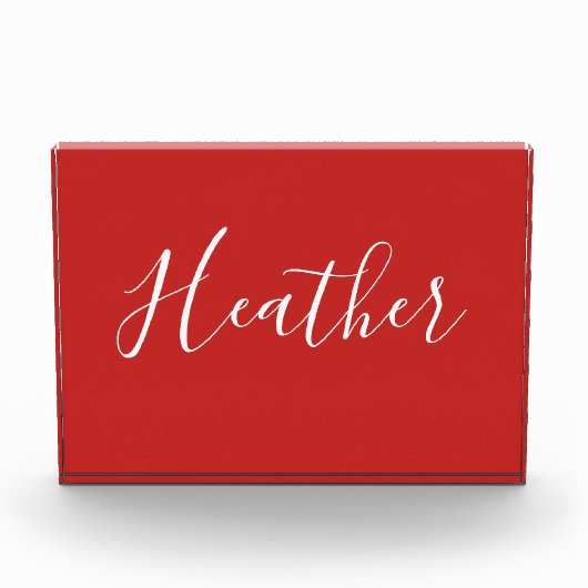 Bloc Photo Votre script blanc personnalisé en rouge (Devant)