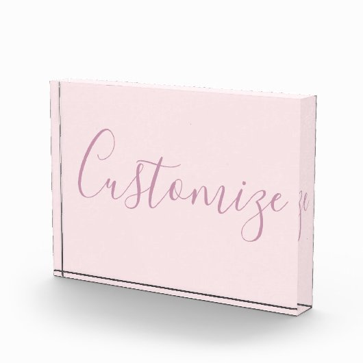 Bloc Photo Votre texte | Élégant Script & Soft Blush Rose (Droite)