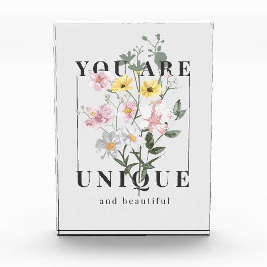 Bloc Photo Vous êtes un Slogan floral unique (Devant)