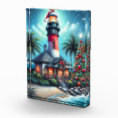 Bloc Photo Whimsical Tropical Christmas Lighthouse Turquoise  (Droite)