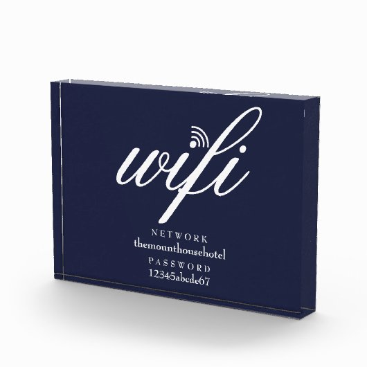 Bloc Photo Wifi Network and Password Sign Navy Blue (Droite)