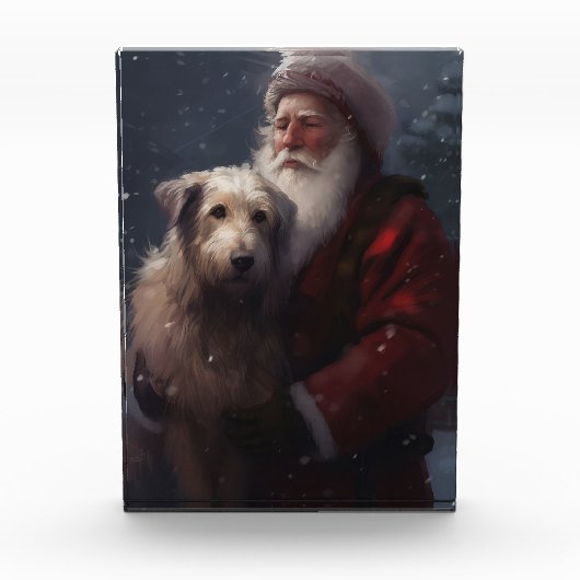 Bloc Photo Wolfhound avec Noël Festif du Père Noël (Devant)