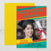 Blocage coloré Faire-part diplômé (Devant / Derrière)