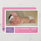 Blocage Faire-part fille (Devant / Derrière)