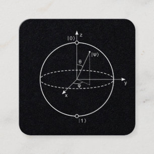 Bloch-bol Kwantumbit (Qubit) Fysica / Wiskunde Vierkante Visitekaartje