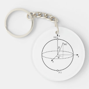 Bloch-sfeer Quantum Bit (Qubit) Fysica / Wiskund Sleutelhanger