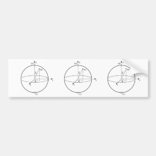 Bloch Sphere Quantum Bit (Qubit) Natuurkunde/Wis Bumpersticker