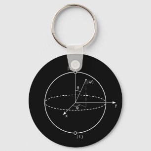 Bloch Sphere Quantum Bit (Qubit) Natuurkunde/Wis Sleutelhanger