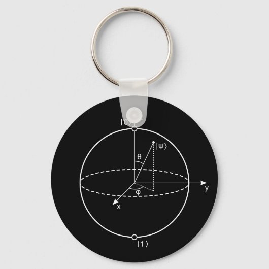 Bloch Sphere | Quantum Bit (Qubit) Natuurkunde/Wis Sleutelhanger (Voorkant)