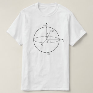 Bloch Sphere   Quantum Bit (Qubit) Natuurkunde/Wis T-shirt