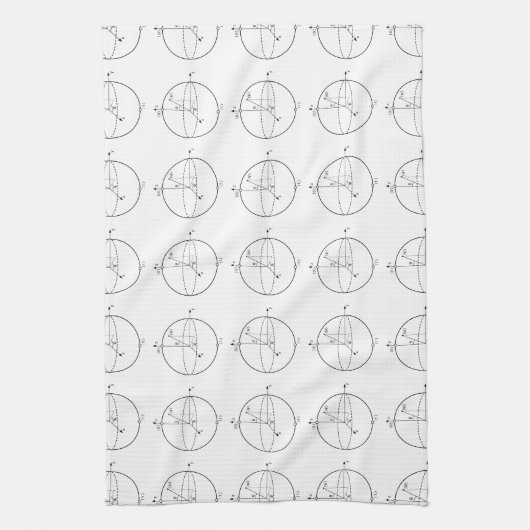 Bloch Sphere | Quantum Bit (Qubit) Natuurkunde/Wis Theedoek (Verticaal)