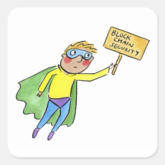 Block Chain Security Vierkante Sticker (Voorkant)