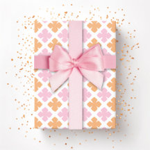 Block Diamond Clover in Pink and Orange