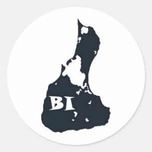 Block Island BI Island Shape Ronde Sticker