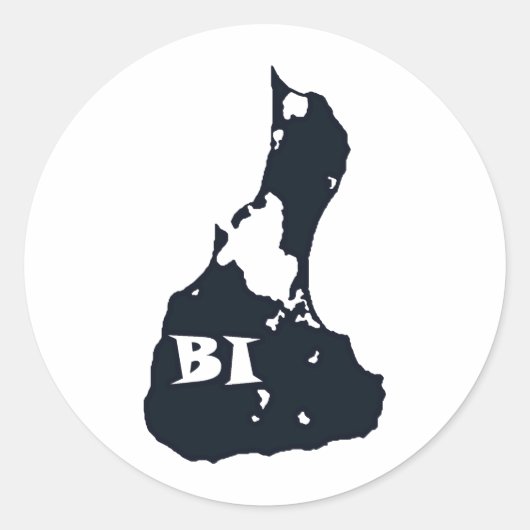 Block Island BI Island Shape Ronde Sticker (Voorkant)