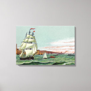 Block Island Kleine Ingepakte Canvas Afdruk