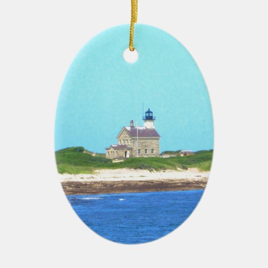 Block Island North Light Keramisch Ornament (Voorkant)