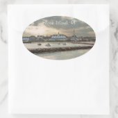 Block Island, Rhode Island Ovale Sticker (Tas)