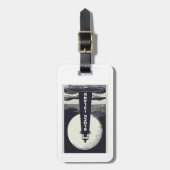 Block Island Vuurtoren Rhode Island Moon Bagagelabel (Voorkant verticaal)