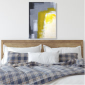'Block Party' Grijs en Geel Abstract Art Print (Insitu (Slaapkamer))