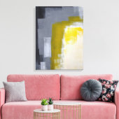'Block Party' Grijs en Geel Abstract Art Print (Insitu (Woonkamer))