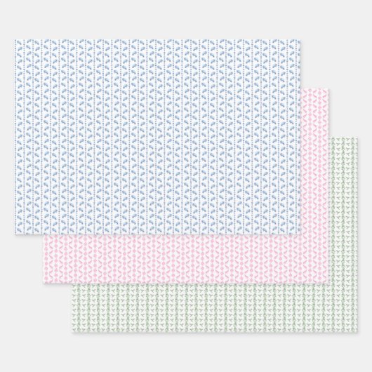 Block Print Animal Wrapping Paper (3) (Set)