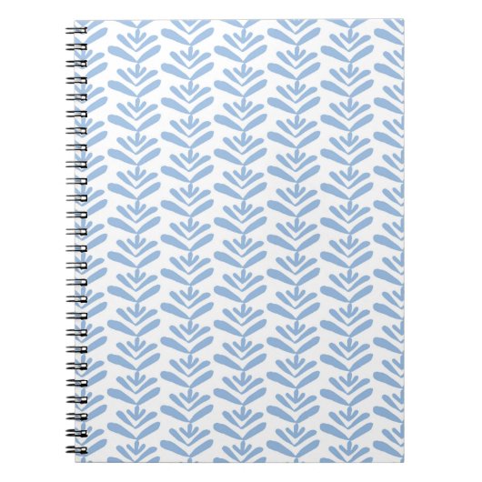 Block Print Blue Spiral Notebook Notitieboek (Voorkant)