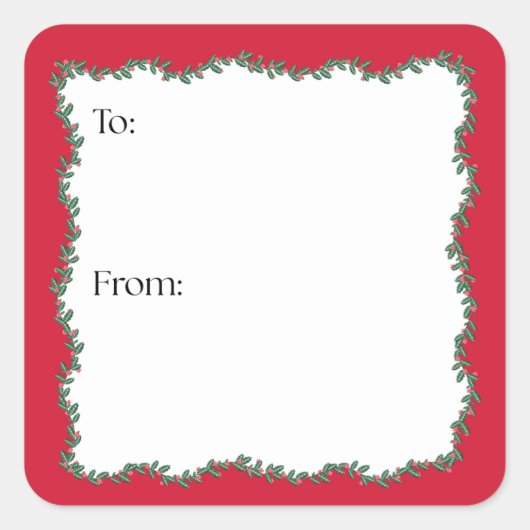 Block Print Garland Vierkante Sticker (Voorkant)