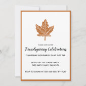 Block Print Maple Leaf Friendsgiving Kaart (Voorkant)