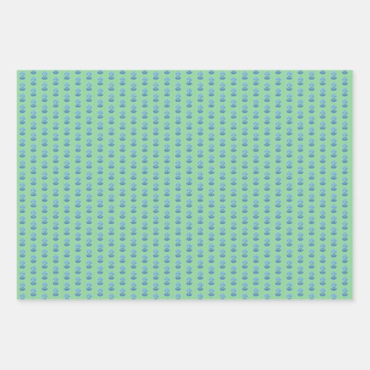 Block Print on Stripes Wrapping Paper (3) (Voorkant)