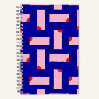 Block Theory Abstract Roze & Blauwe Notitieboek