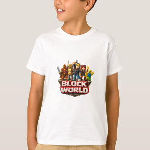 Block World Gamer Squad Design – Kleurrijke Kubus T-shirt