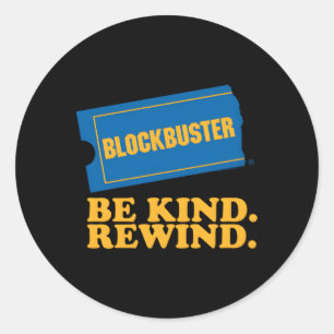 Blockbuster Be Kind Terugspoelen Ronde Sticker