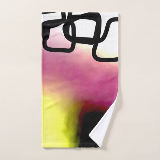 Blockchain: Abstract Roze, Geel, Zwart & Wit Bad Handdoek (Handdoek)