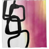 Blockchain: Abstract Roze, Geel, Zwart & Wit Douchegordijn (Voorkant)