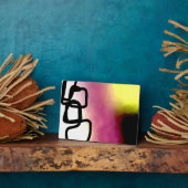 Blockchain: Abstract Roze, Geel, Zwart & Wit Fotoplaat (Zijkant)