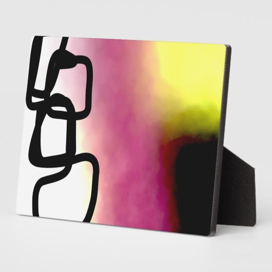 Blockchain: Abstract Roze, Geel, Zwart & Wit Fotoplaat (Zijkant)