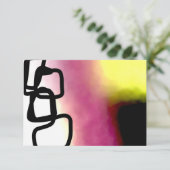 Blockchain: Abstract Roze, Geel, Zwart & Wit Kaart (Staand voorkant)