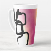 Blockchain: Abstract Roze, Geel, Zwart & Wit Latte Mok (Linkerhoek)