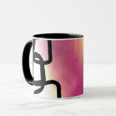 Blockchain: Abstract Roze, Geel, Zwart & Wit Mok (Voorkant links)