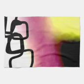 Blockchain: Abstract Roze, Geel, Zwart & Wit Theedoek (Horizontaal)