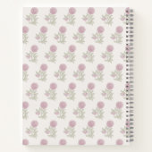 Blockprint geïnspireerd roze floral notitieboek (Achterkant)
